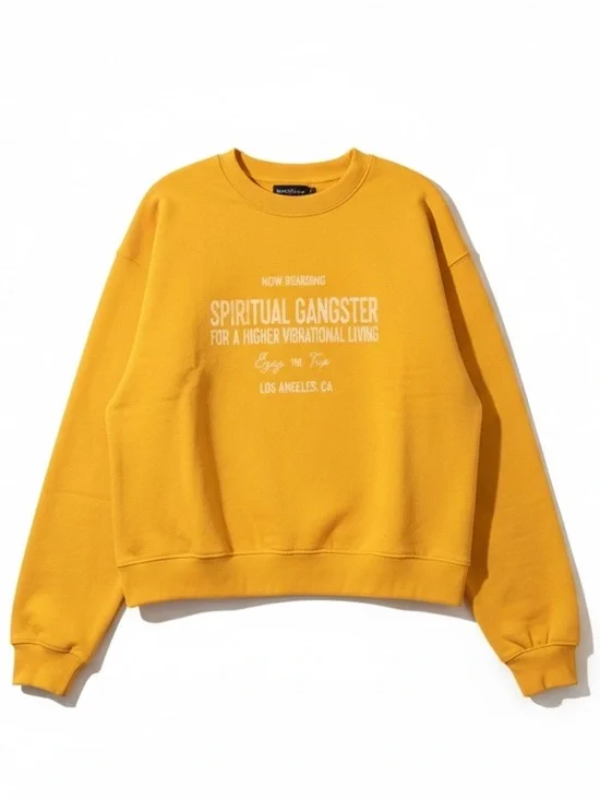 Spiritual Gangster Trip La Brea Crewneck Sweatshirt Sunny Size Medium NWT - Picture 2 of 9